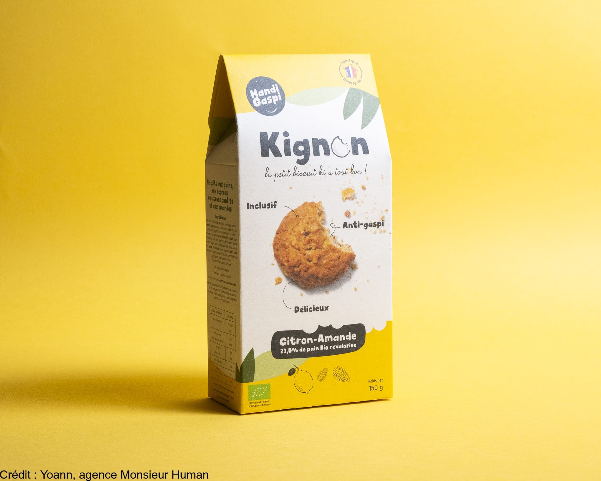 Biscuit bio anti-gaspi & inclusif citron amande format emballe (paquet de 150gx10)