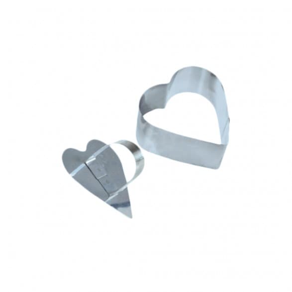 Emporte pièce coeur avec poussoir inox