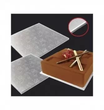 Lot de 2 supports à gâteau carrés argent - 40 x 40 cm