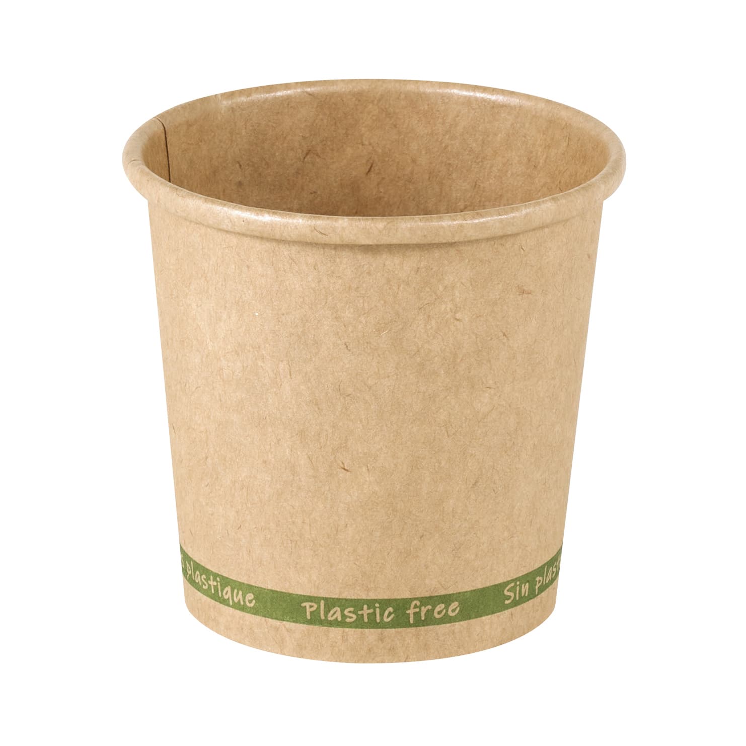 Gobelet zen en carton kraft brun sans plastique, waterbased  h60mm 90ml, 1000pcs