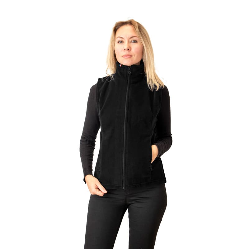 Polaire sans manches |femme | noir | xl | fabriqué en france !