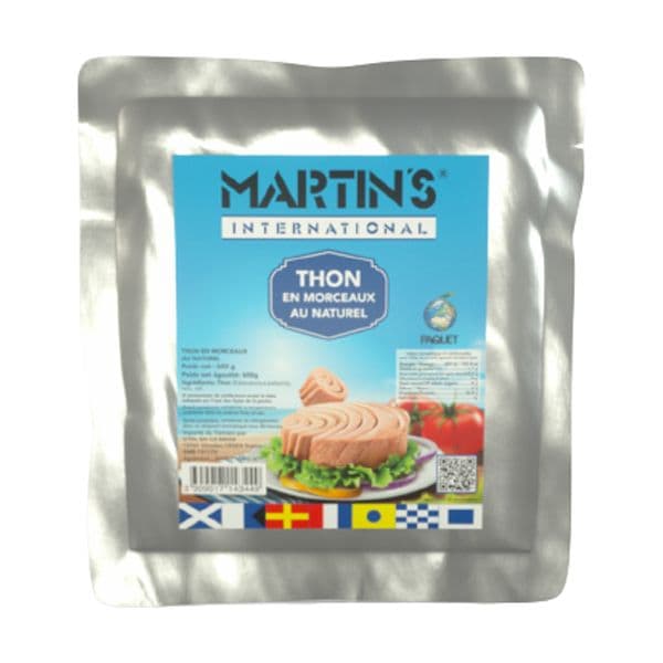 Martins international - thon en morceaux au naturel poche 600g x12