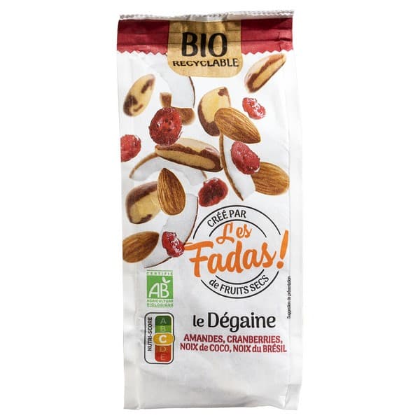 Mix le dégaine bio - amandes, cranberries, noix de coco et noix du brésil - lot de 7