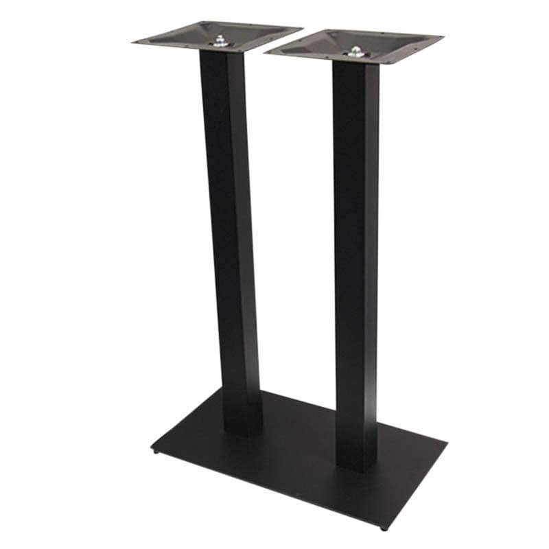 Pied de table mange debout en acier entry noir, embase rectangulaire