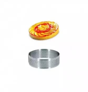 Cercle pâtisserie micro-perforé en inox - ø 7 x 2 cm