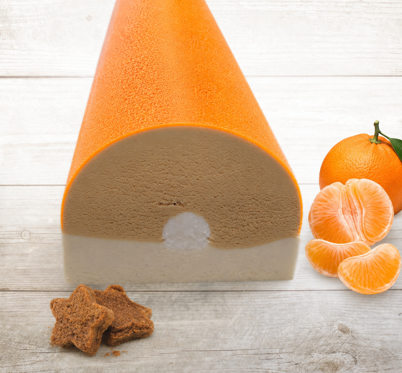 Bûches glacées Pain d'épices Mandarine - lot de 2 gouttières