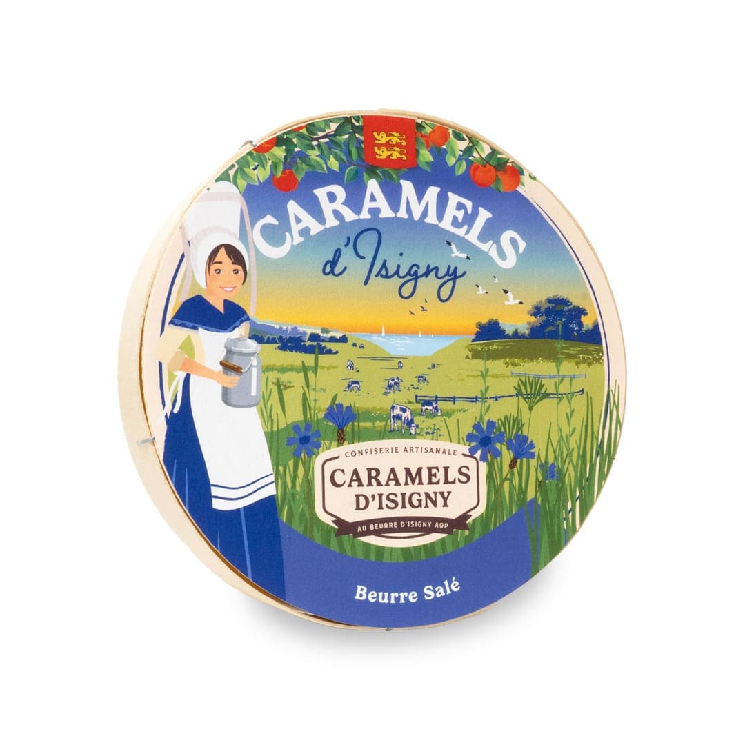 Boîte en bois caramels d’isigny au beurre salé – 150 g