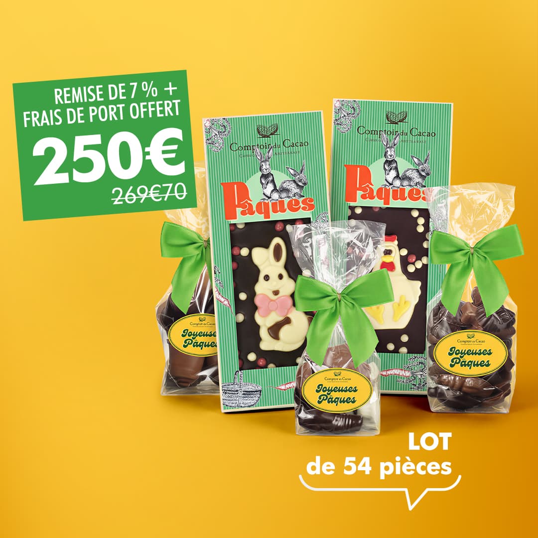 Lot de chocolats de pâques - 54 pièces - chocolat noir