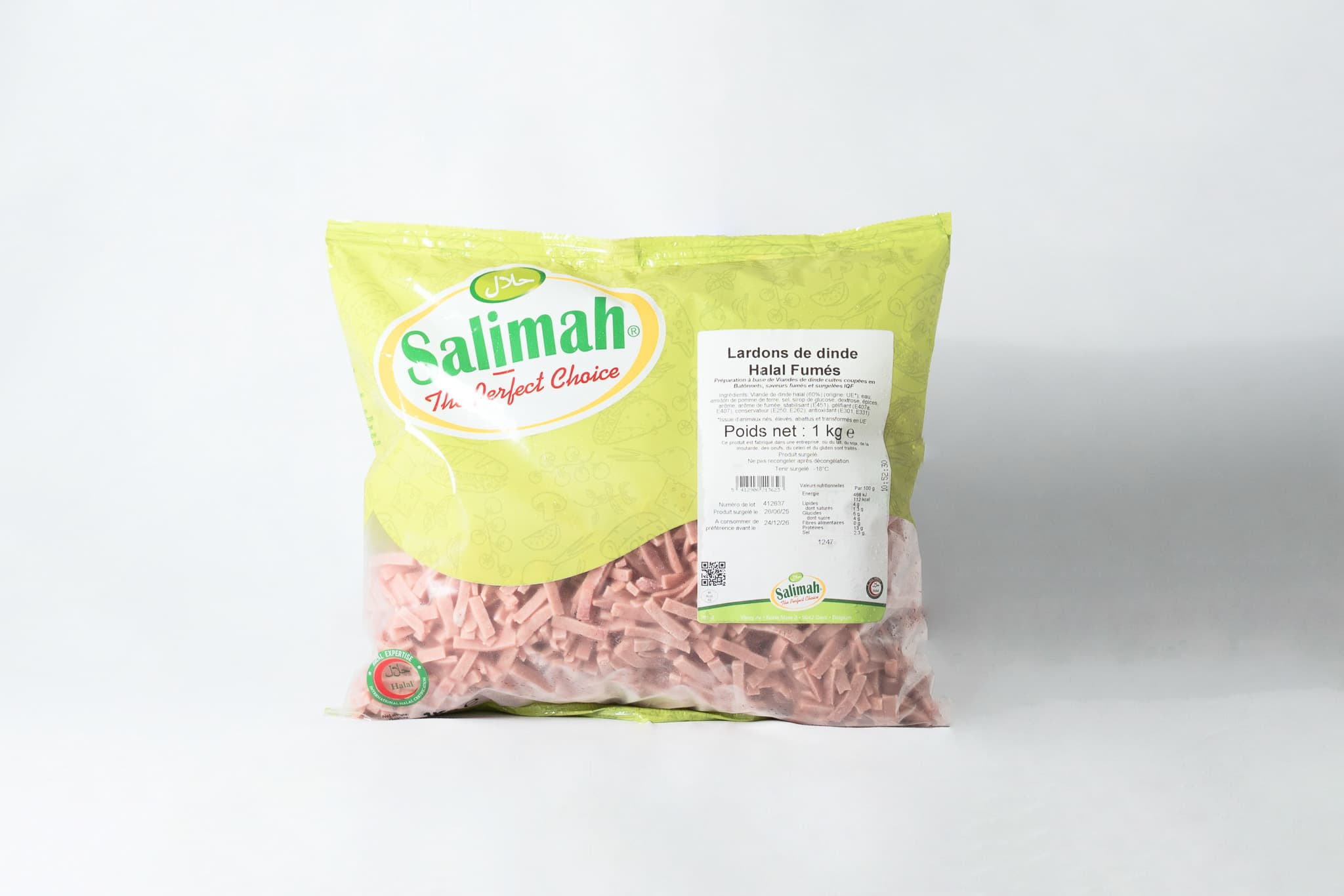 Lardons de dinde fumés halal surgelés - 1kg