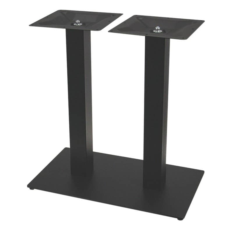 Pied de table double en acier entry noir, embase rectangulaire