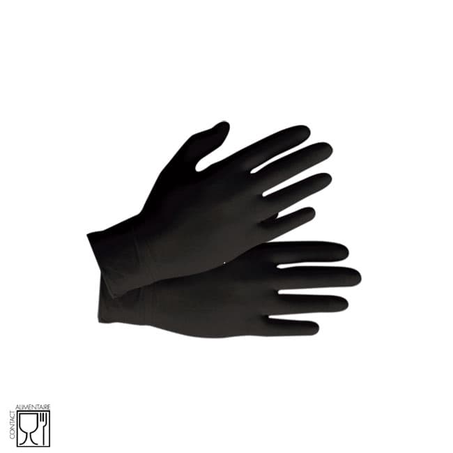 Gants nitrile noir non poudré taille xl par 100