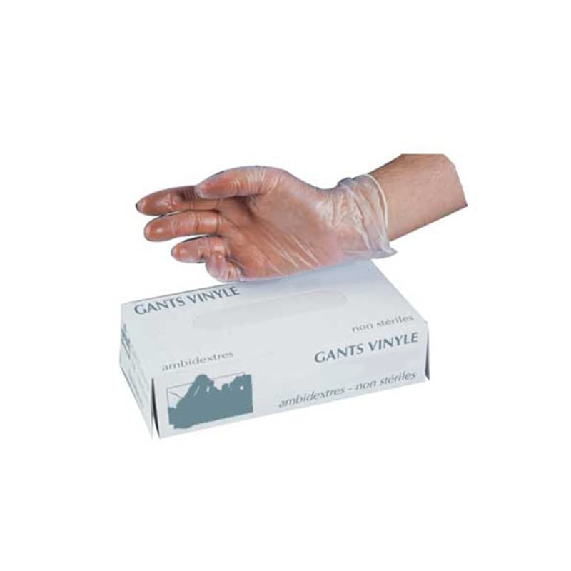 Gant vinyle micro-poudré taille m 4,2 gr - conforme à la règlementation reach 240x95mm, 100unités