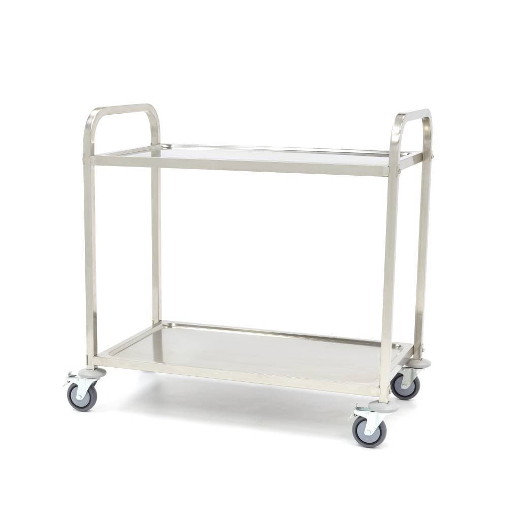 Chariot de service en inox 2  plateaux