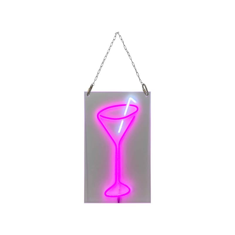 Enseigne lumineuse led intérieur "cocktails" en plexi - fabrication française