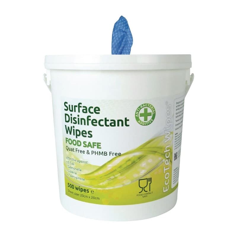 Boîte de lingettes désinfectantes de surface sans caq ecotech (lot de 500)