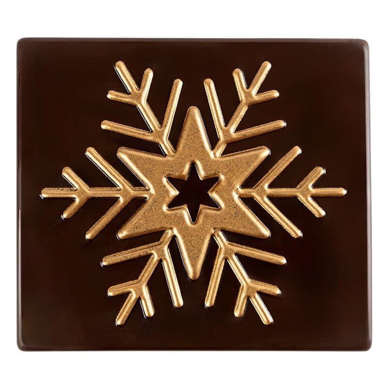Embout de bûche étoile dorée 9x8cm