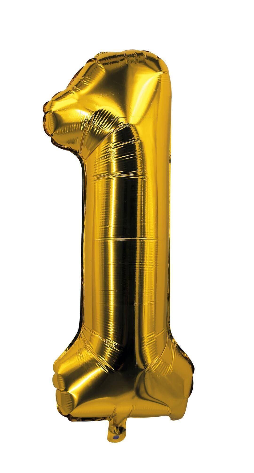 Ballon aluminium - 85 cm - or - chiffre 1