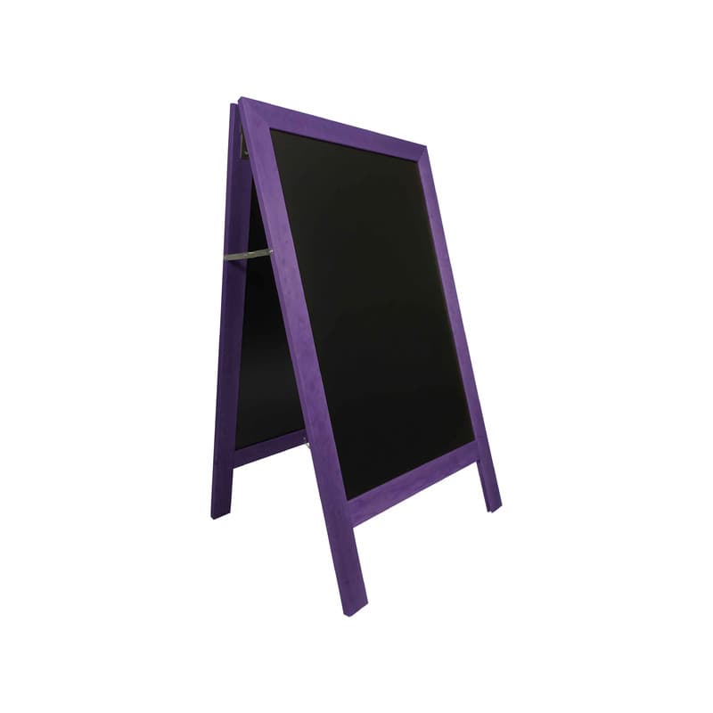 Chevalet stop trottoir avec cadre bois couleur violet dimensions 127 x 75 cm