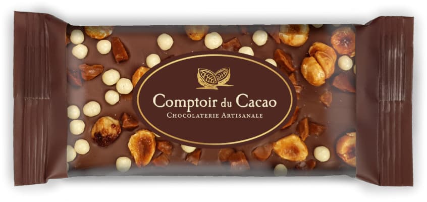 Mini-tablette crunchy noisette caramel lait 40g – lot de 15