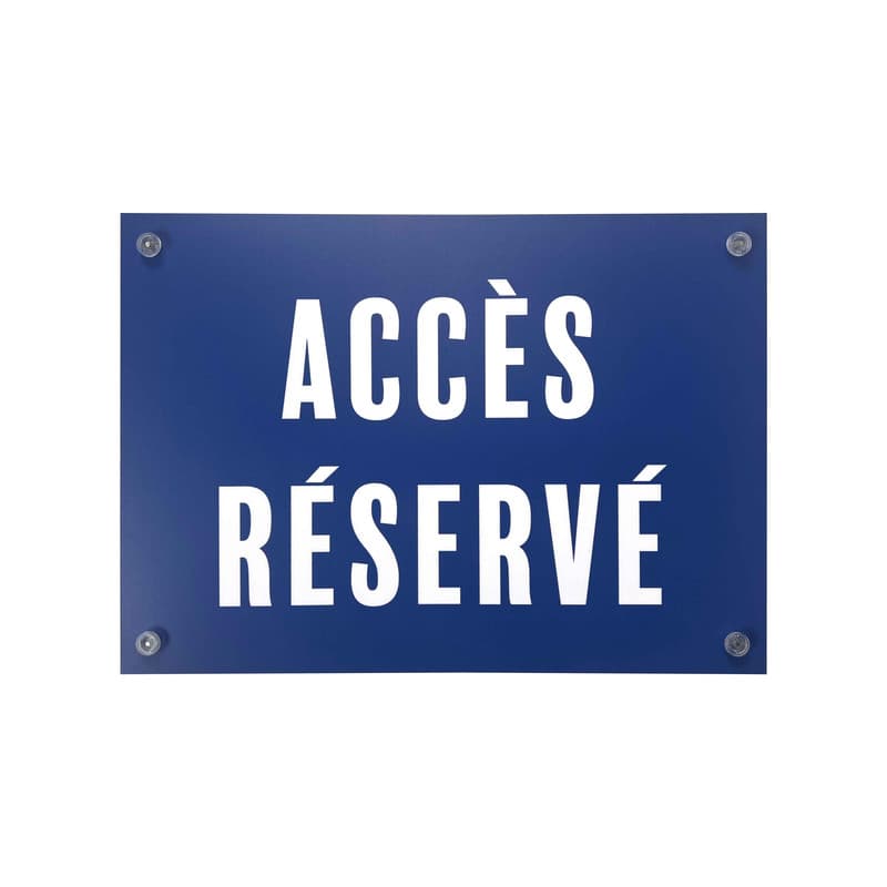Panneau pvc "accès réservé" format a3 avec fixation ventouses