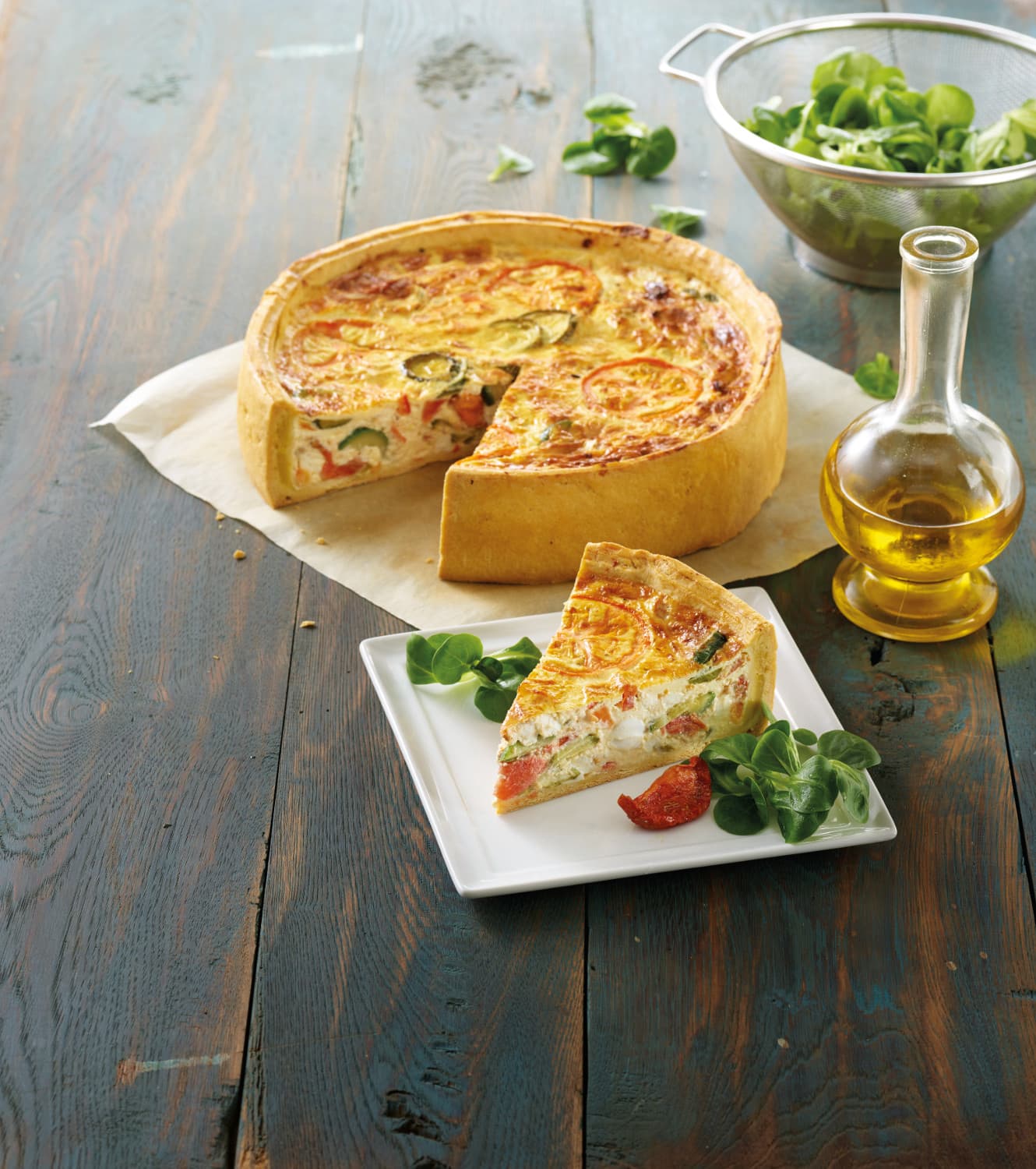 Tarte courgette, tomates,  chèvre