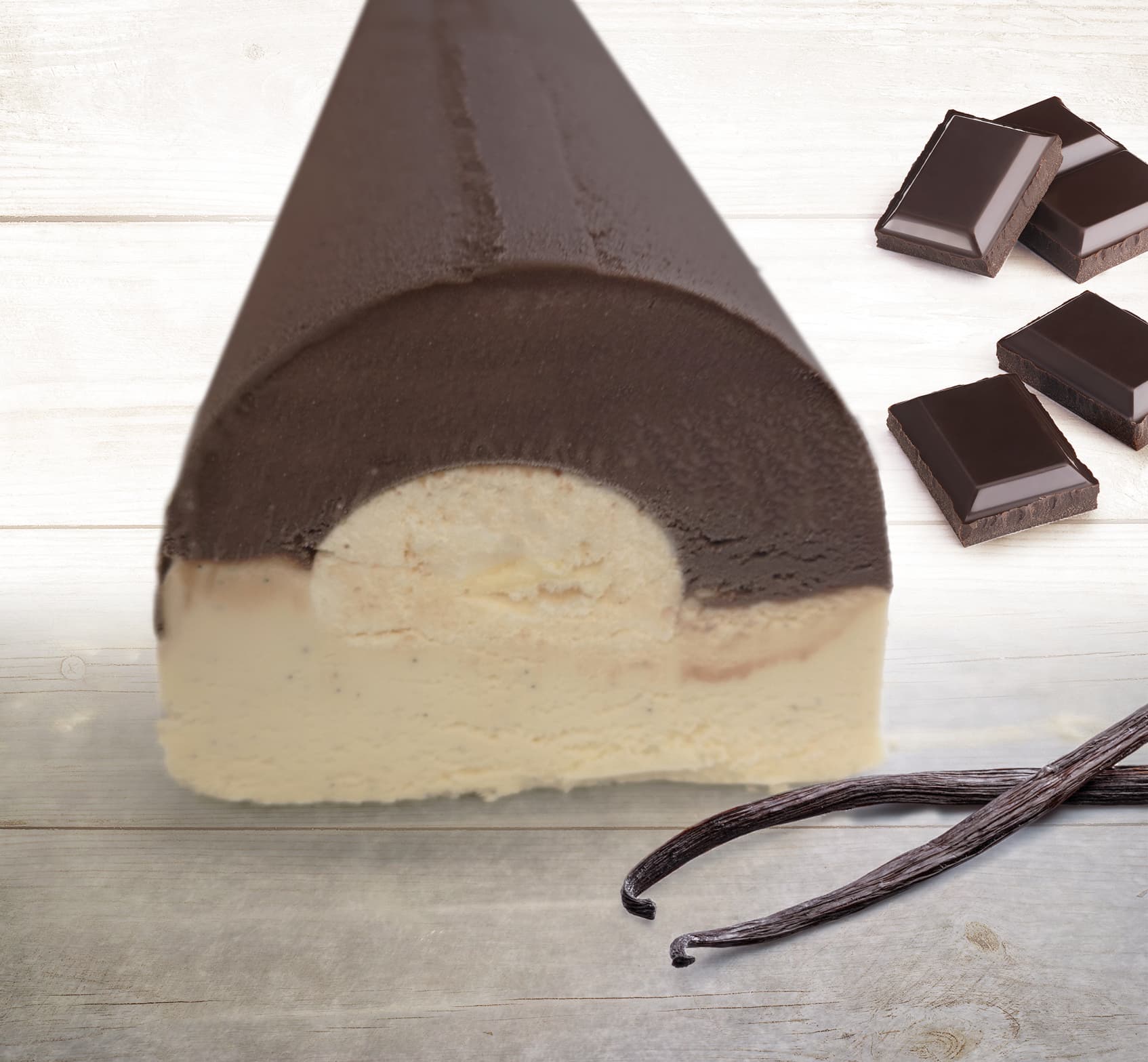 Bûches glacées Vanille Chocolat - lot de 2 gouttières