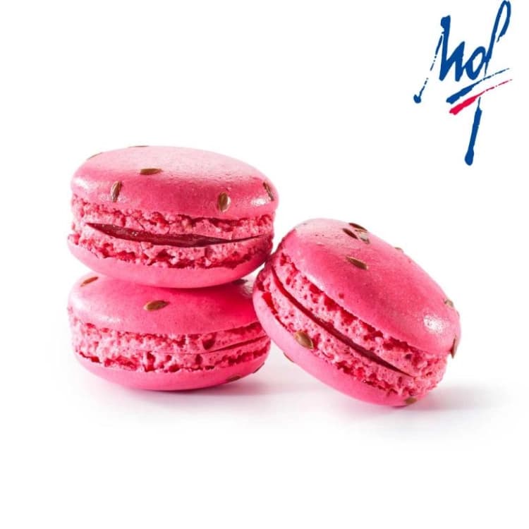 Macarons fraise surgelés 16  g par lot de  45