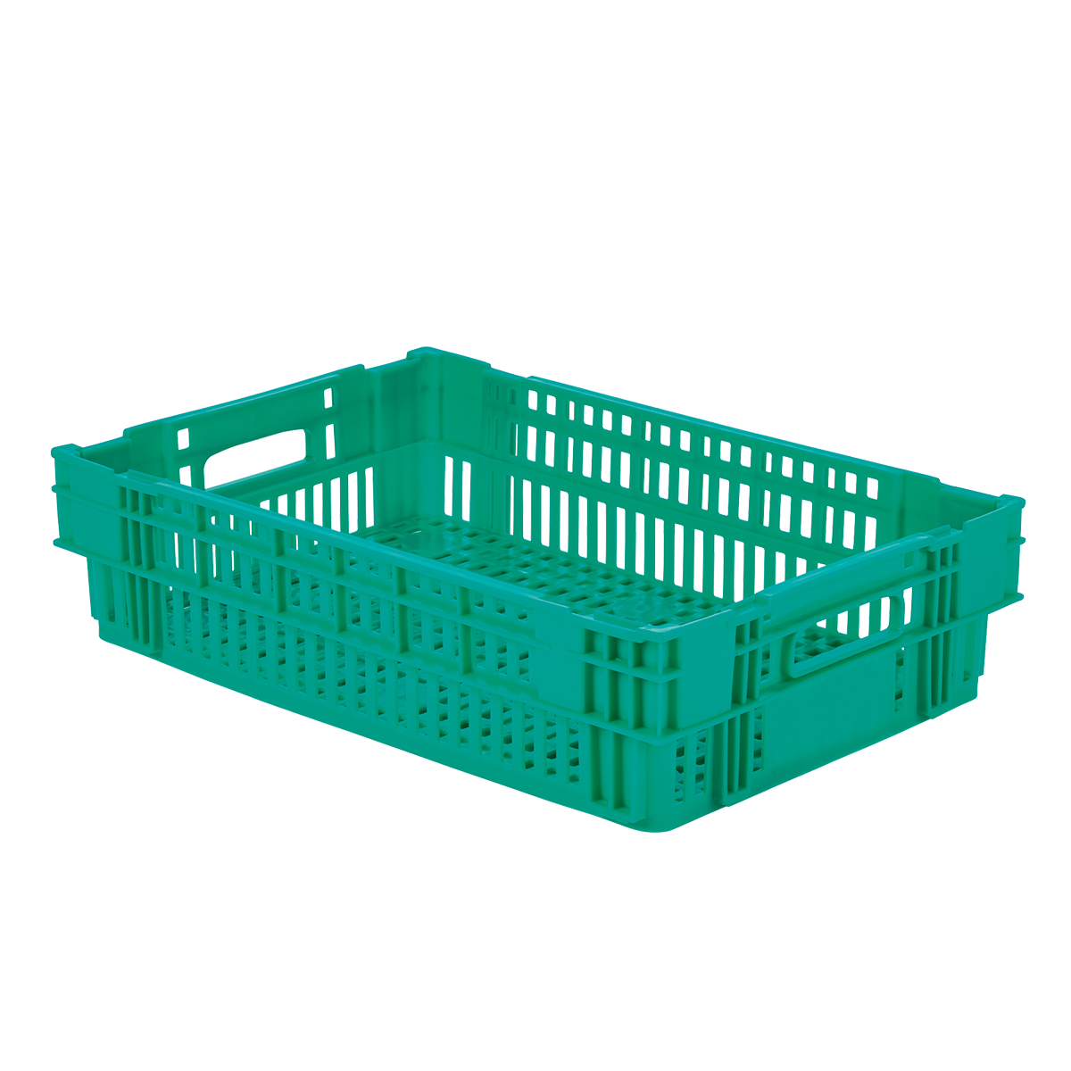 Caisse ajourée empilable emboitable 600 x 400 x 146 mm - 27 l - vert