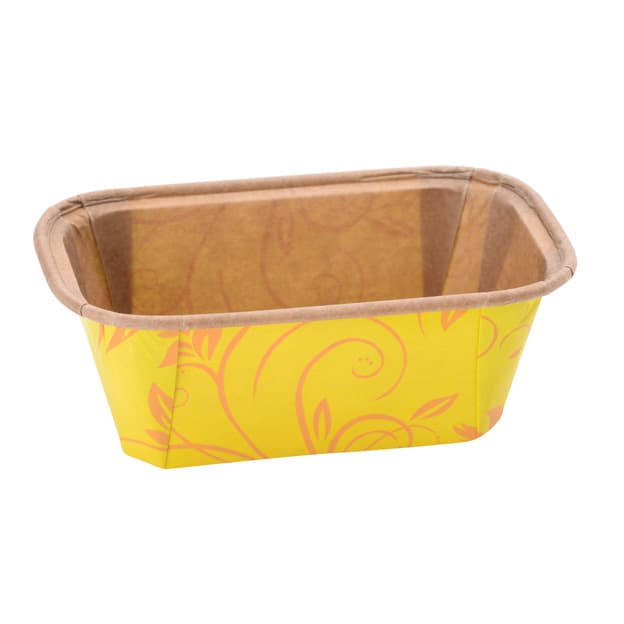 Moule de cuisson rectangle jaune en papier  112x67x40mm par 100 pièces