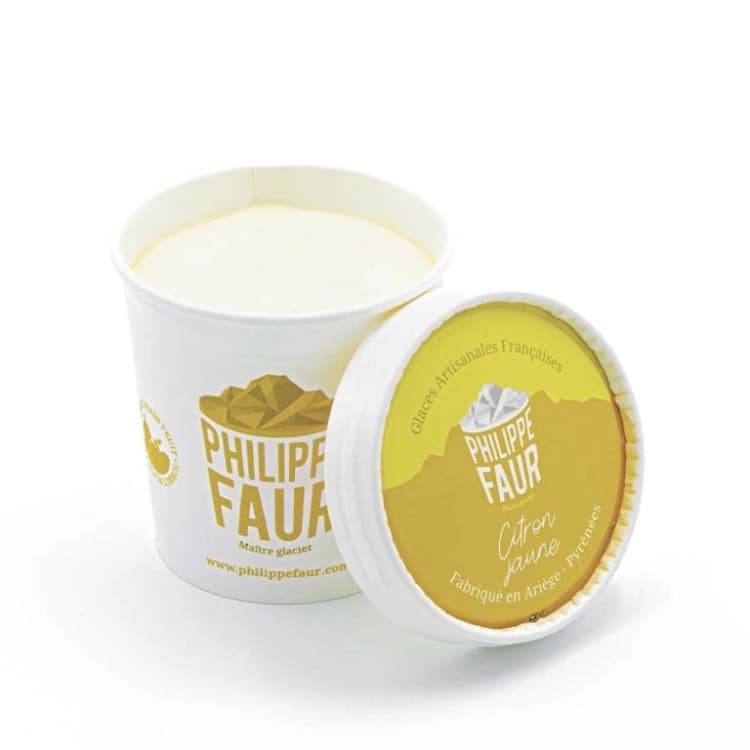 Sorbet plein fruit citron jaune de sicile 100 ml par lot de  9