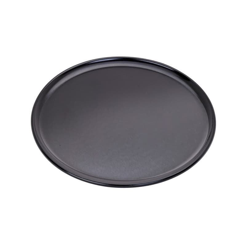 Plateau/assiette noir pour pizza en aluminium anodisé  h8mm, 12pcs