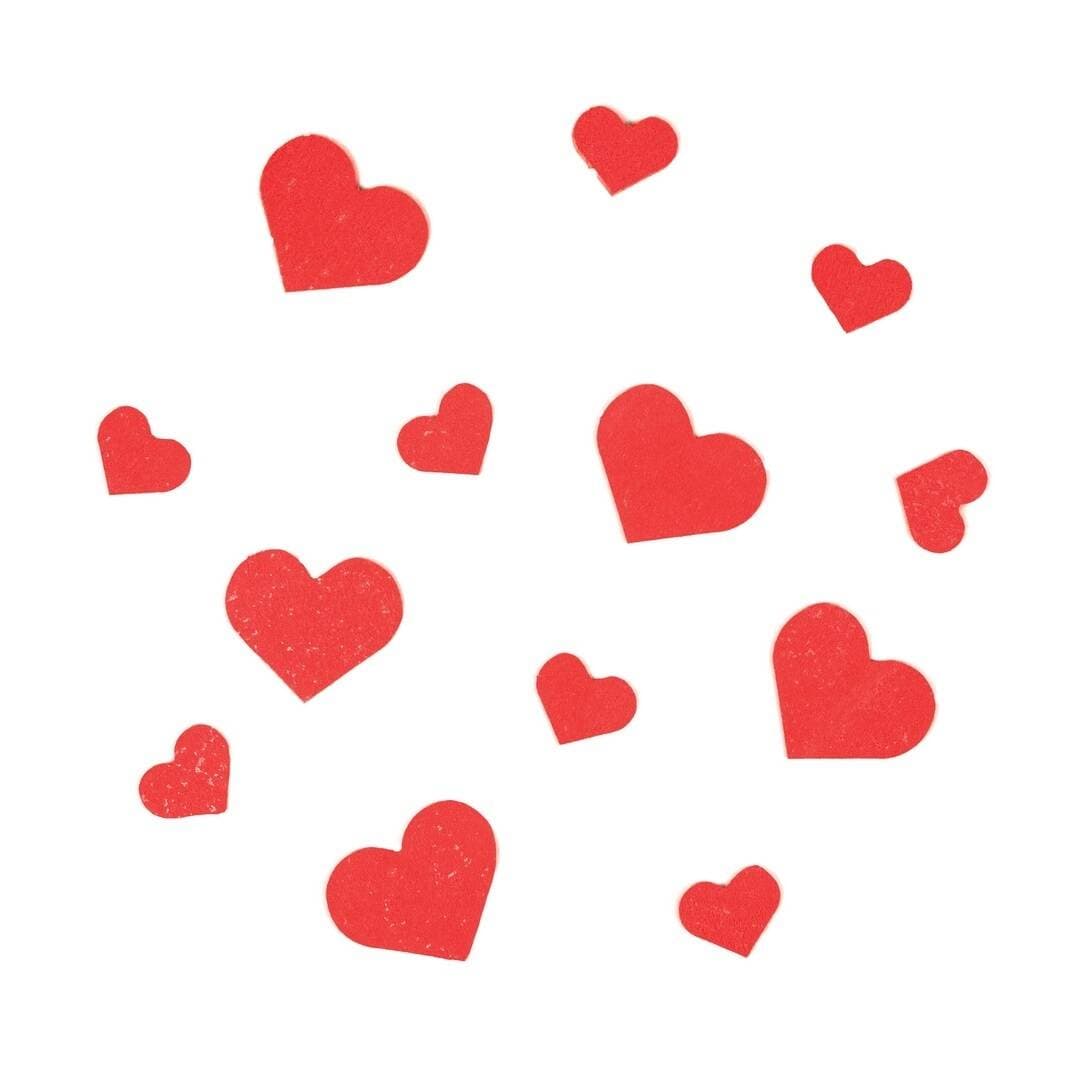 Confettis de table cœur - lot de 50 - rouge