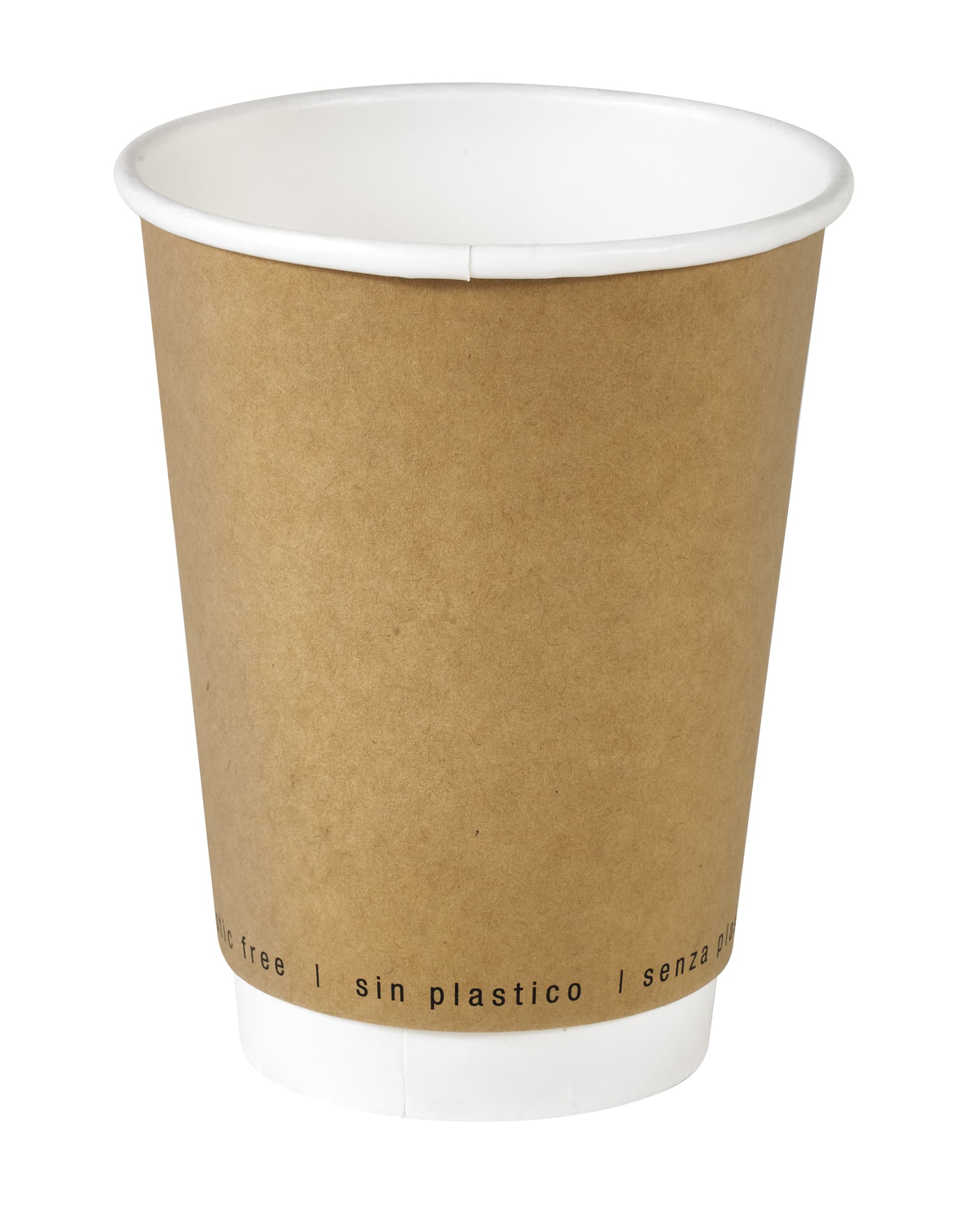Gobelet en carton brun à double paroi sans matière plastique, waterbased ø 9cm h110mm 350ml, 500pcs