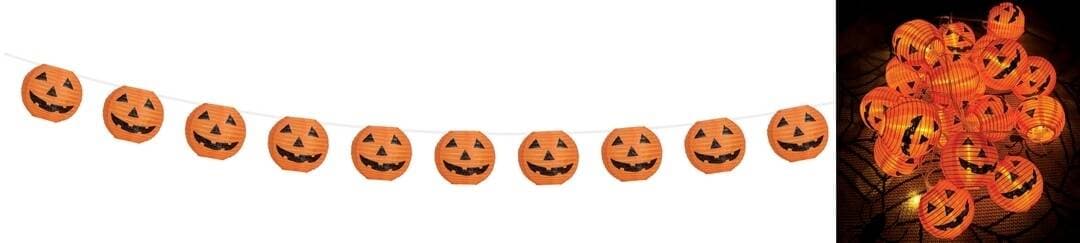 Guirlande halloween led - lanterne citrouille, 3m