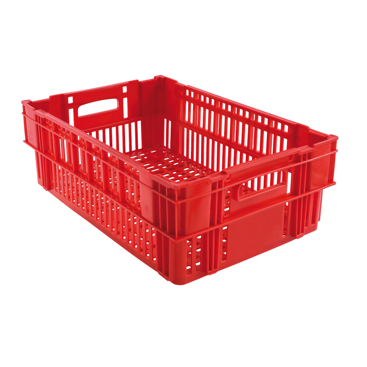 Caisse ajourée empilable emboitable 600 x 400 x 197 mm - 37 l - rouge
