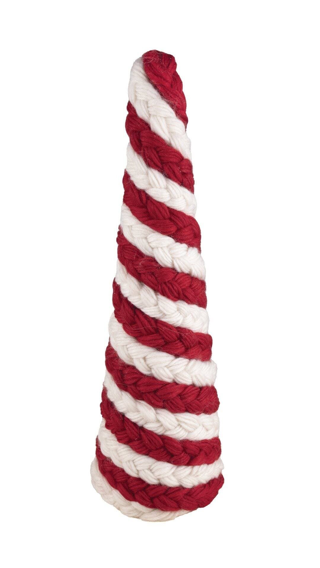 Sapin cône - blanc et rouge - 50cm