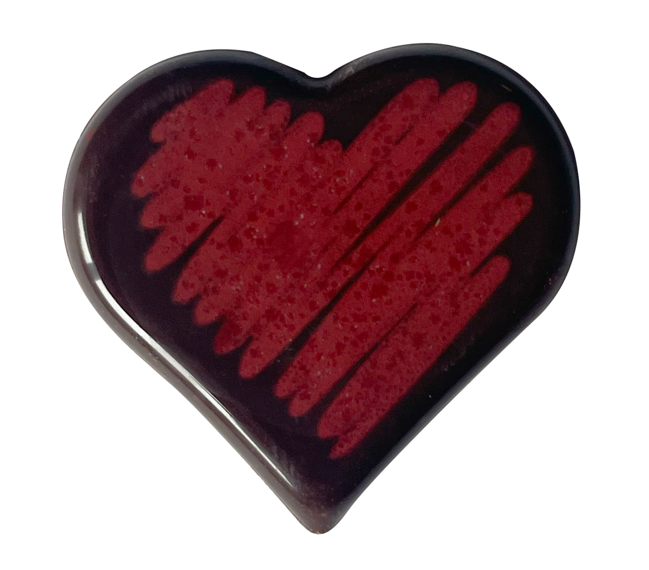 Décor en chocolat "Cœur gribouillage" 30 x 30 mm - Chocolat Noir - Lot de 272 pièces