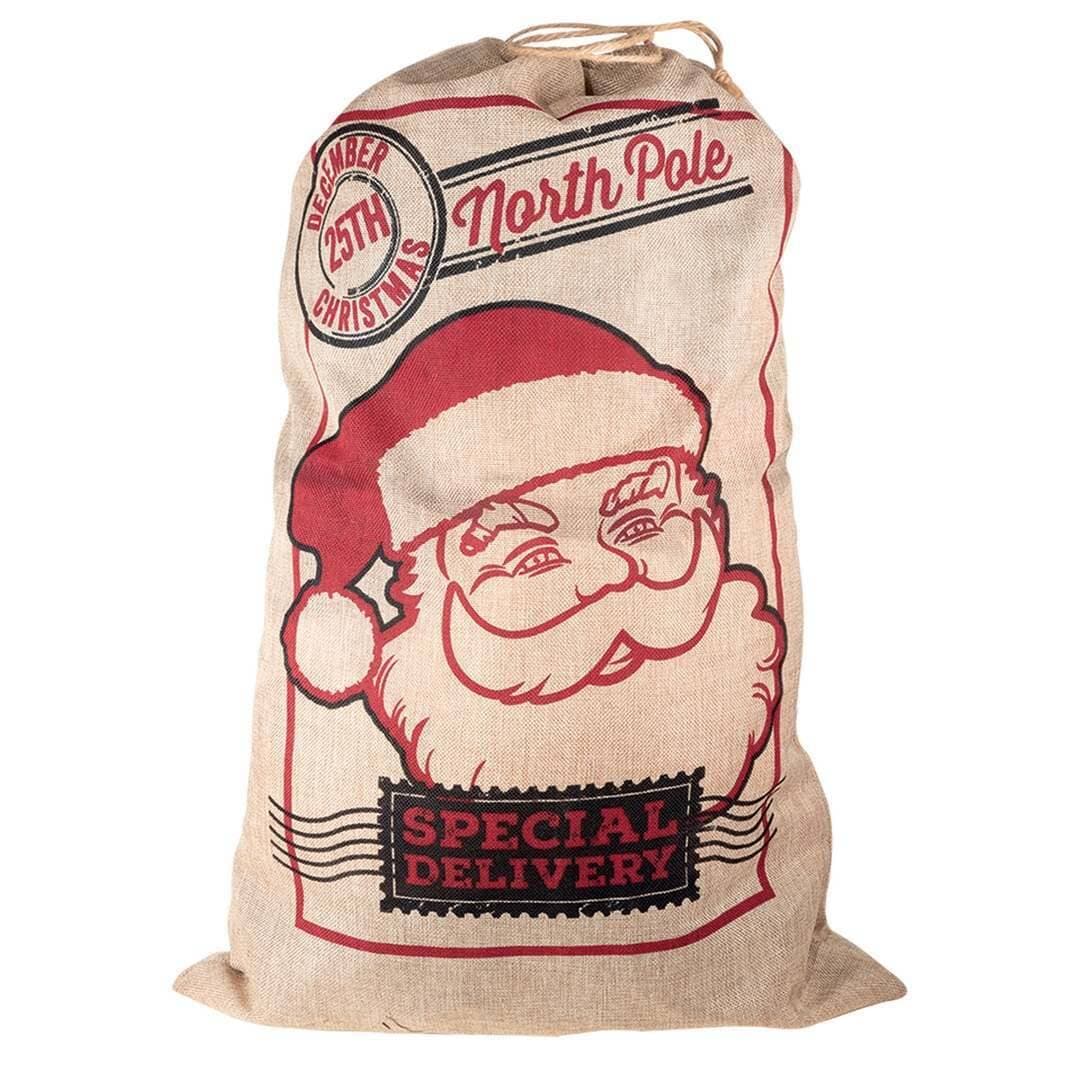 Sac hotte  du père noël - beige