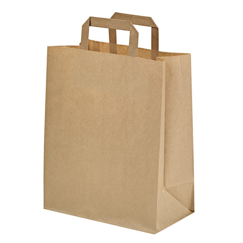 Sac cabas papier recyclé kraft brun 260x170x280mm, 250pcs