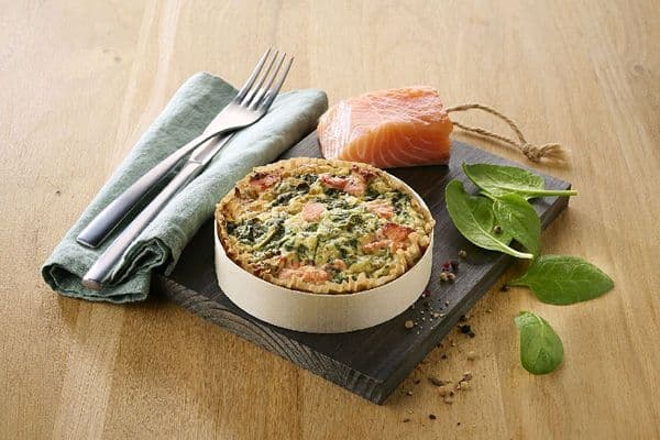 Cœur de tarte au saumon et aux épinards, 6 pièces de 200g