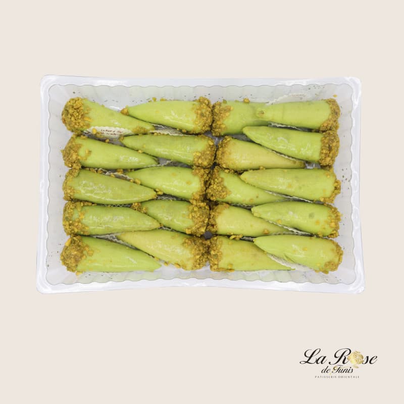 Pâtisserie orientale cornet algérois pistache 20 pièces
