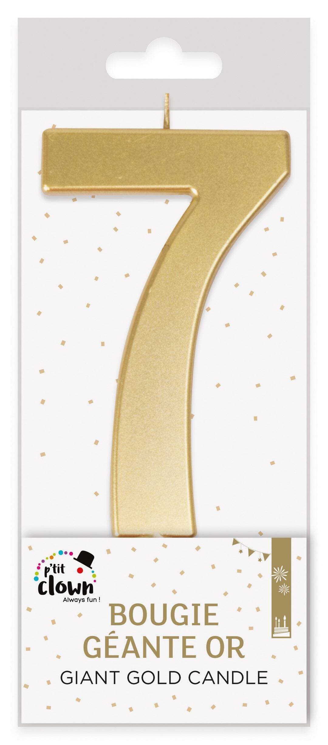 Bougie géante or - chiffre 7