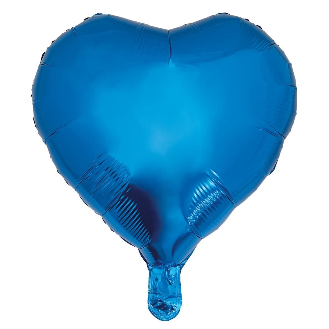 Ballon aluminium cœur - bleu