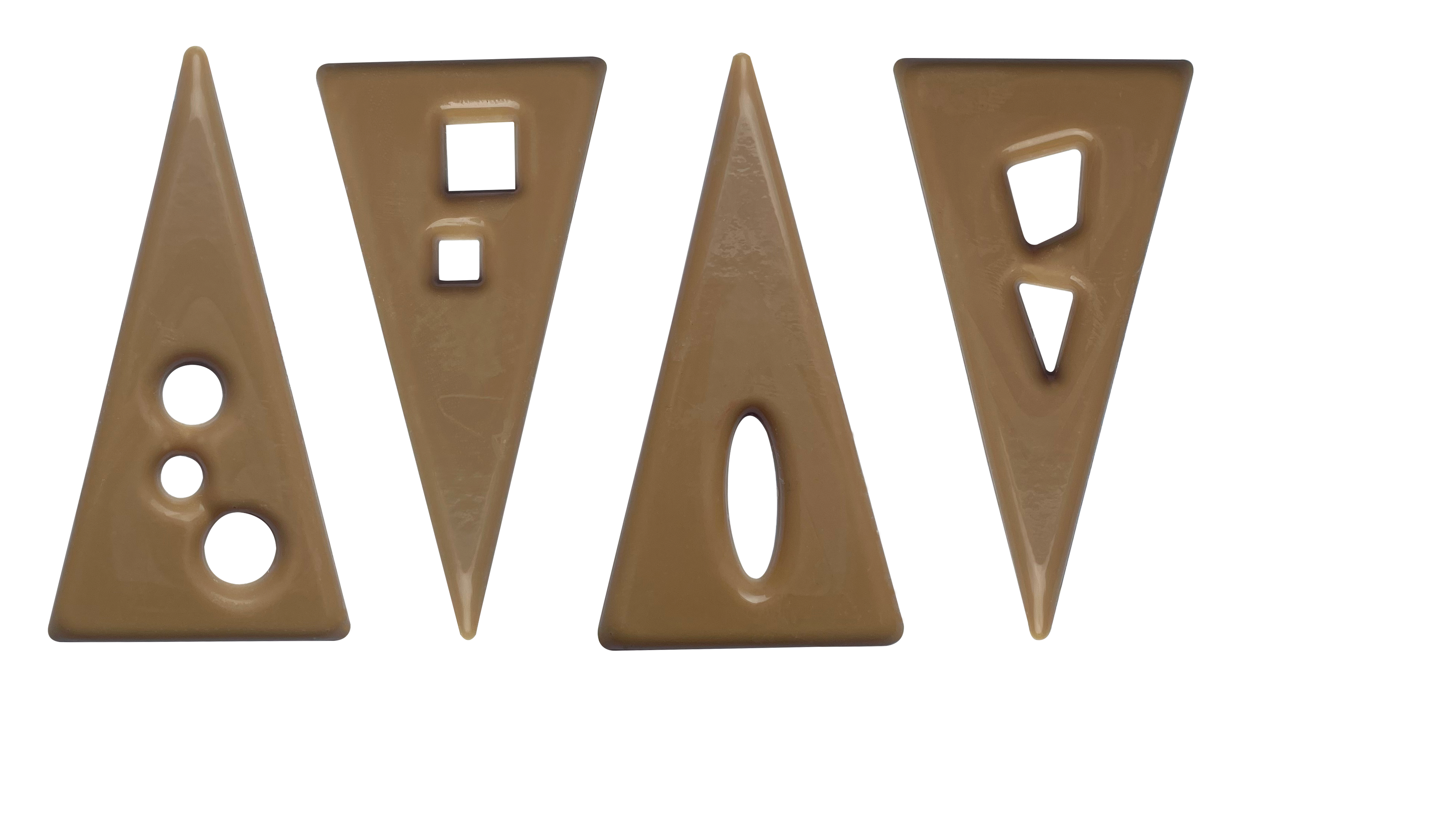Décor en chocolat "Triangle POP" - 36 x 62 mm - Chocolat amber - Lot de 165 pièces