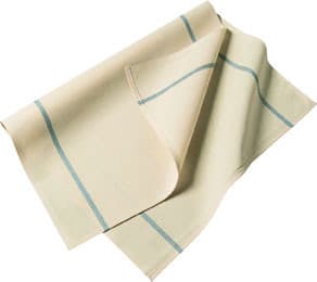 Torchon 1er prix 100% coton écru 190g/m² 75x60cm bandes bleues lot 6