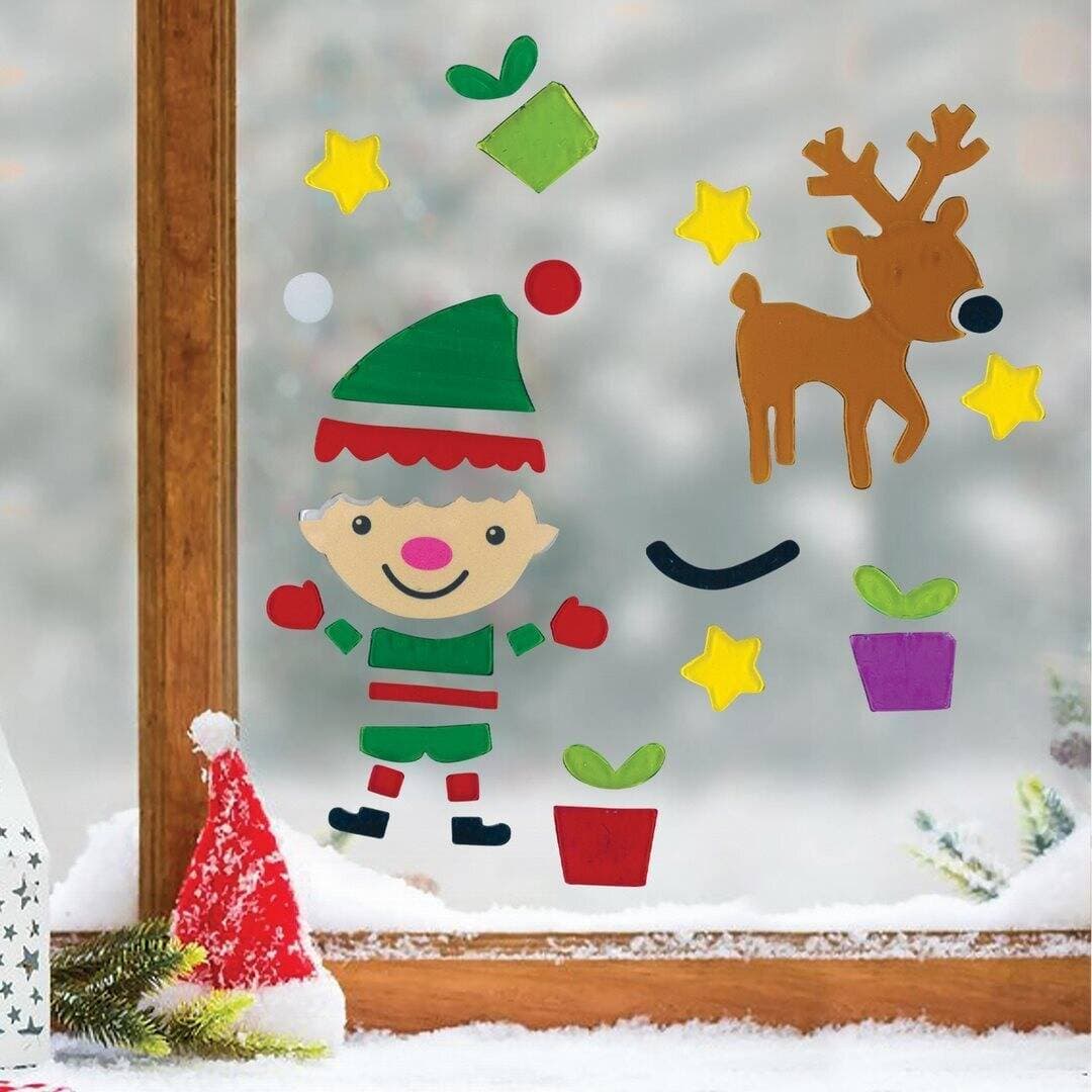 Stickers gel - noel ii - 20 x 20cm - modèle aléatoire