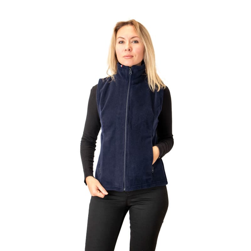 Polaire sans manches |femme | marine | s | fabriqué en france !