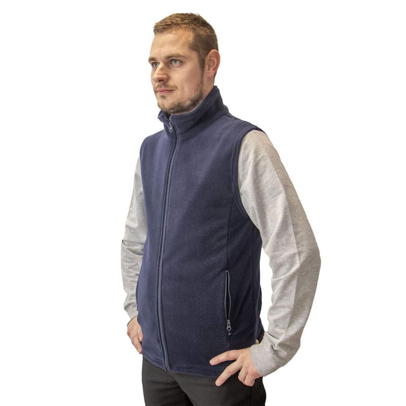 Polaire sans manches |homme | marine | xl | fabriqué en france !