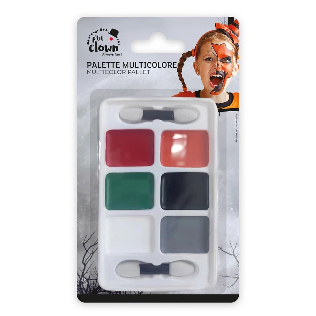 Palette de maquillage halloween - fards gras - 6 couleurs