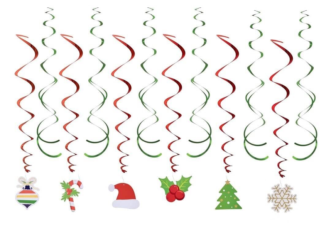 Spirale métallisée à suspendre - noël - lot de 12